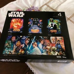 Star Wars Set of 4 Puzzles. 3 Original Star Wars Movies Depicted in Puzzles. New